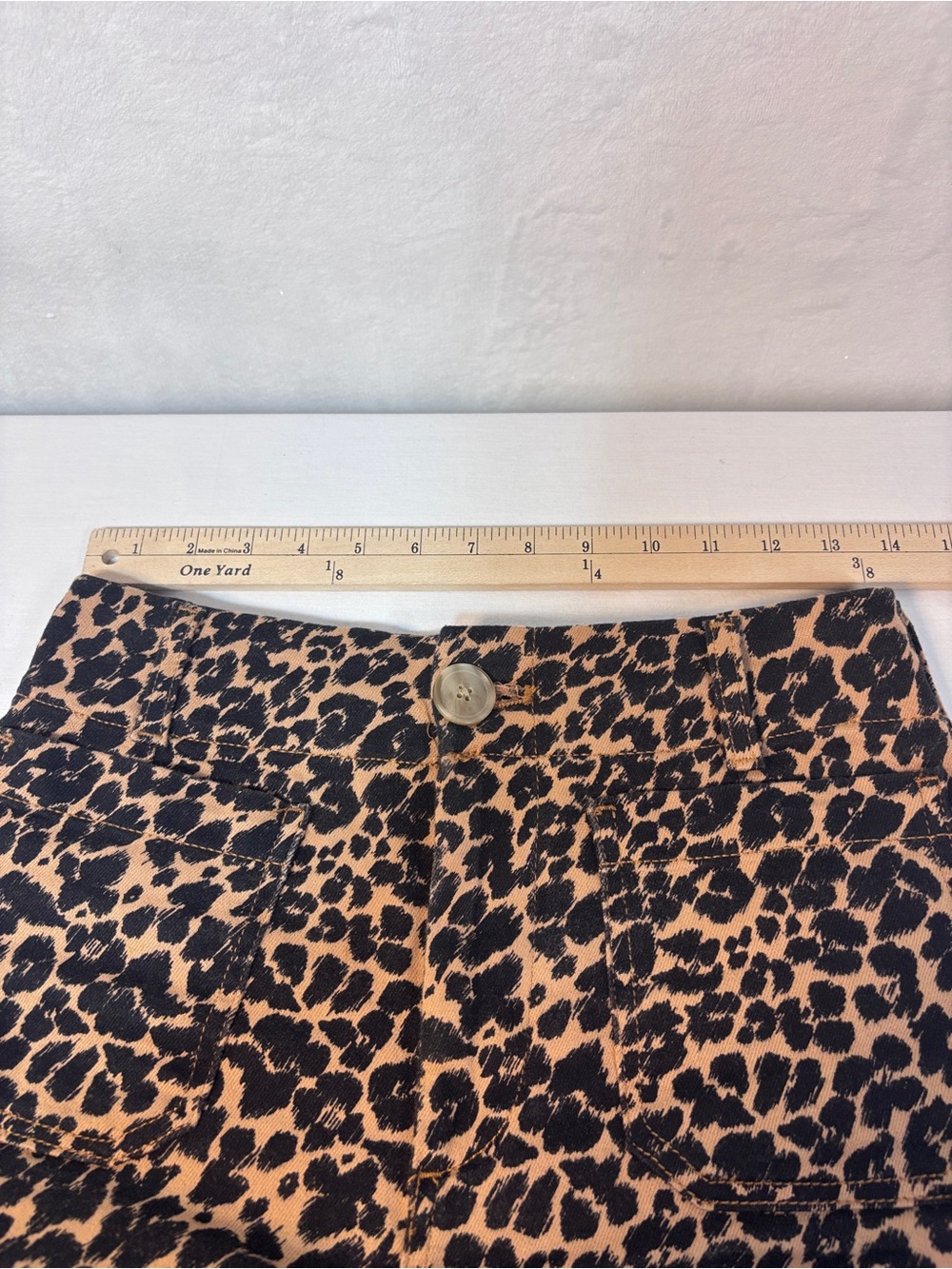 ANTHROPOLOGIE Maeve Colette Leopard Print Cropped High-Rise Wide-Leg Jeans Sz 26 - Picture 6 of 12